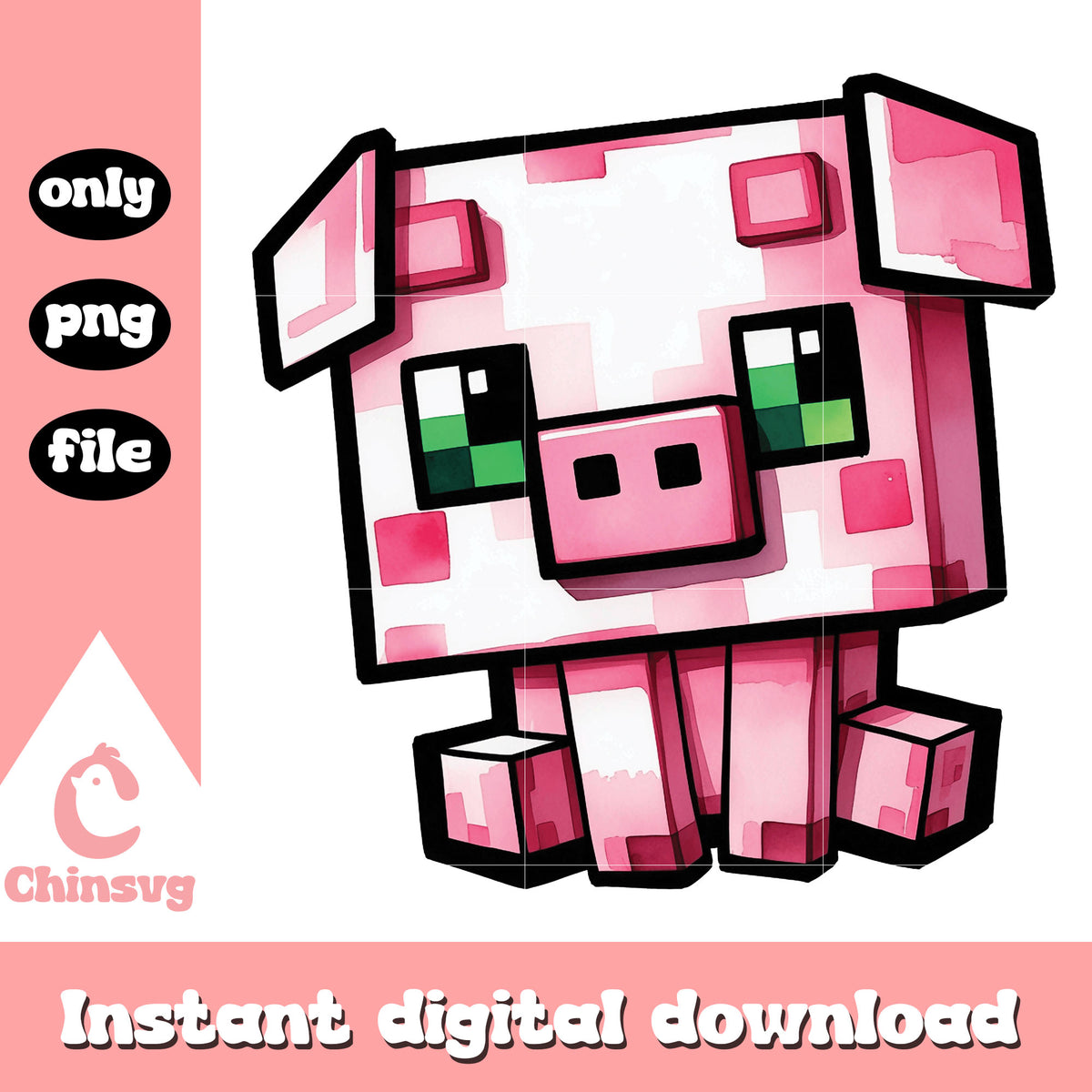 Minecraft pig chibi design png, pig minecraft png, minecraft png – Chinsvg
