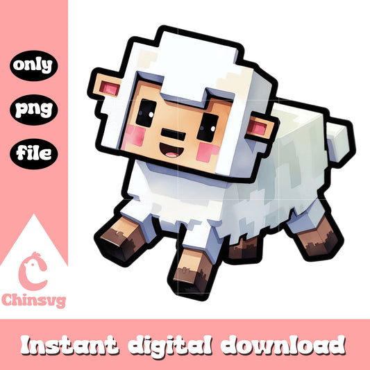 Minecraft sheep cute design png, sheep minecraft​ png, minecraft png