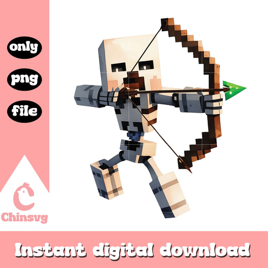 Minecraft skeleton design png, skeleton minecraft​ png, minecraft monster​ png