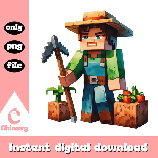 Minecraft steve farm design png, steve from minecraft​ png
