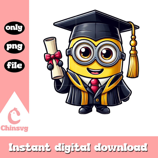 Minion chibi graduation design png, minion png, day graduation png