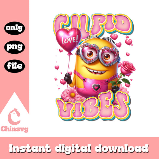 Minion cupid vibes love valentine png, minion valentine​ png