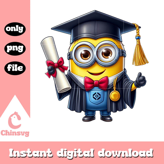 Minion graduation design png, day graduation design png