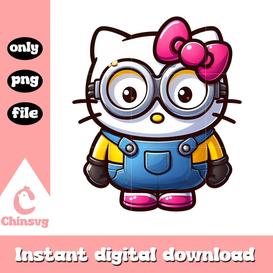 Minion hello kitty png, hello kitty costume png, cartoon png