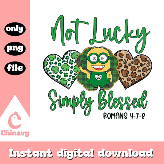 Minion not lucky simply blessed png, happy saint patricks day png