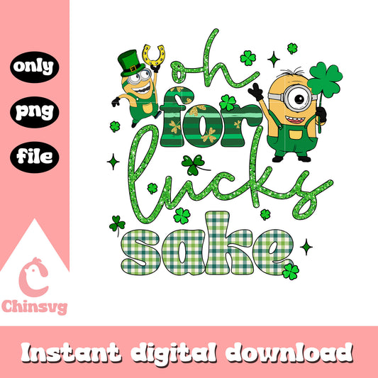 Minions oh for lucks saked png, saint patricks day png