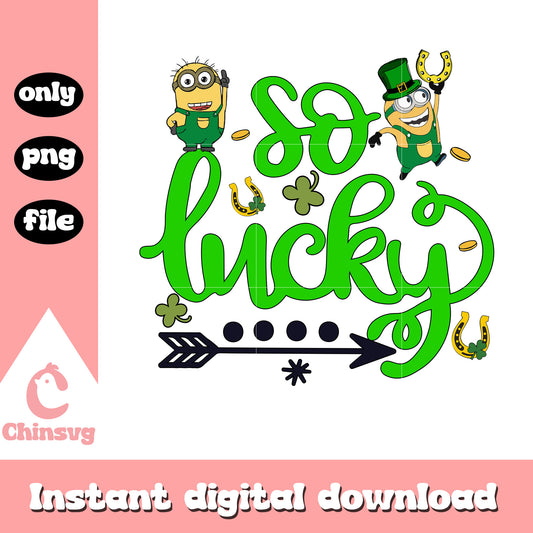 Minions patrick day so lucky png, st. patrick's day png