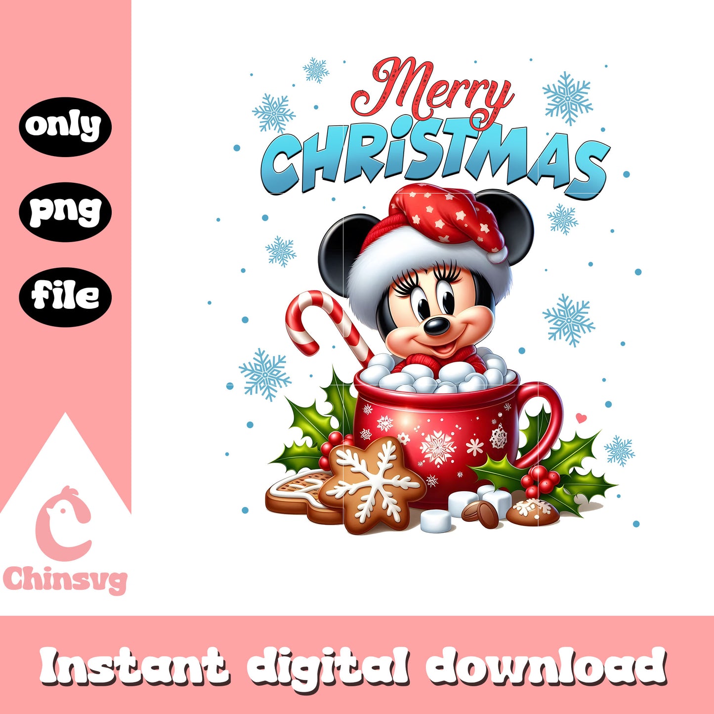 Minne coffee mug  merry christmas png, minnie mouse png