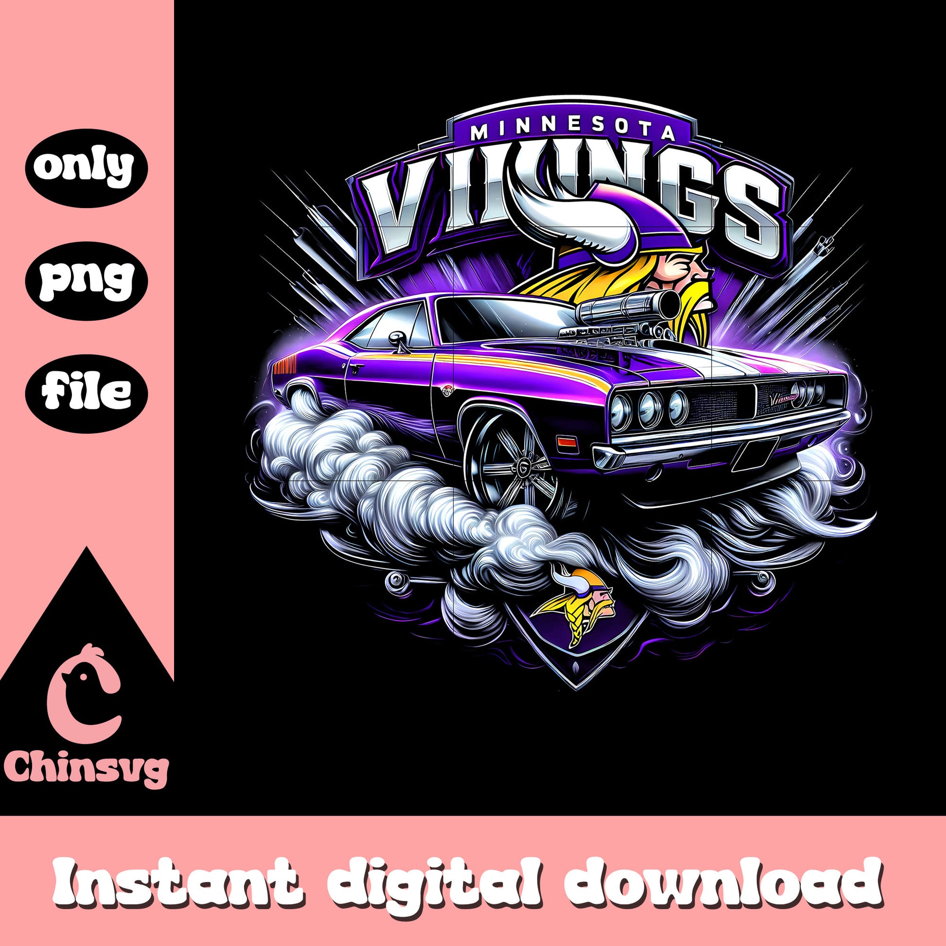 Minnesota Vikings car logo design png, nfl season png