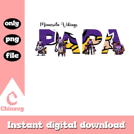 Minnesota Vikings papa nfl text design png, nfl Minnesota Vikings png