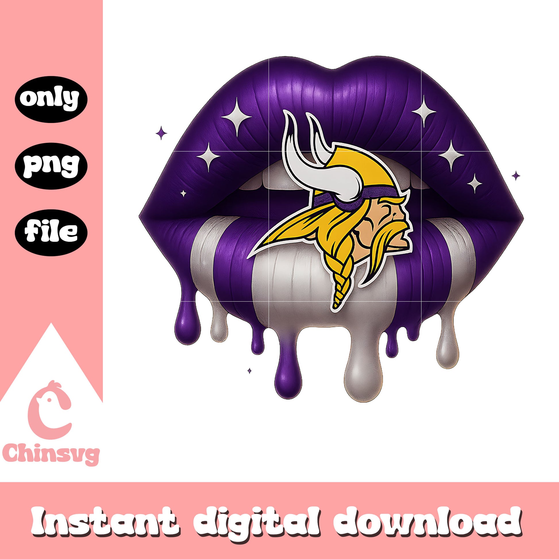 Minnesota vikings dripping lips png, minnesota vikings football png