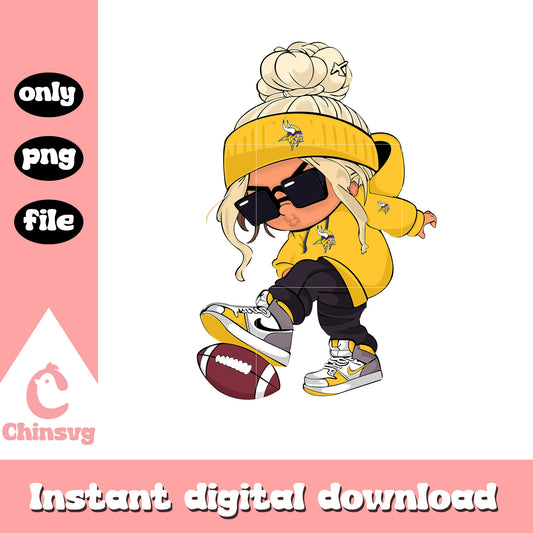 Minnesota vikings girl design png, sports football​​​​ png