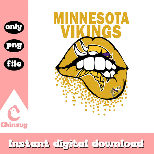 Minnesota vikings lips design png, vikings football​ png