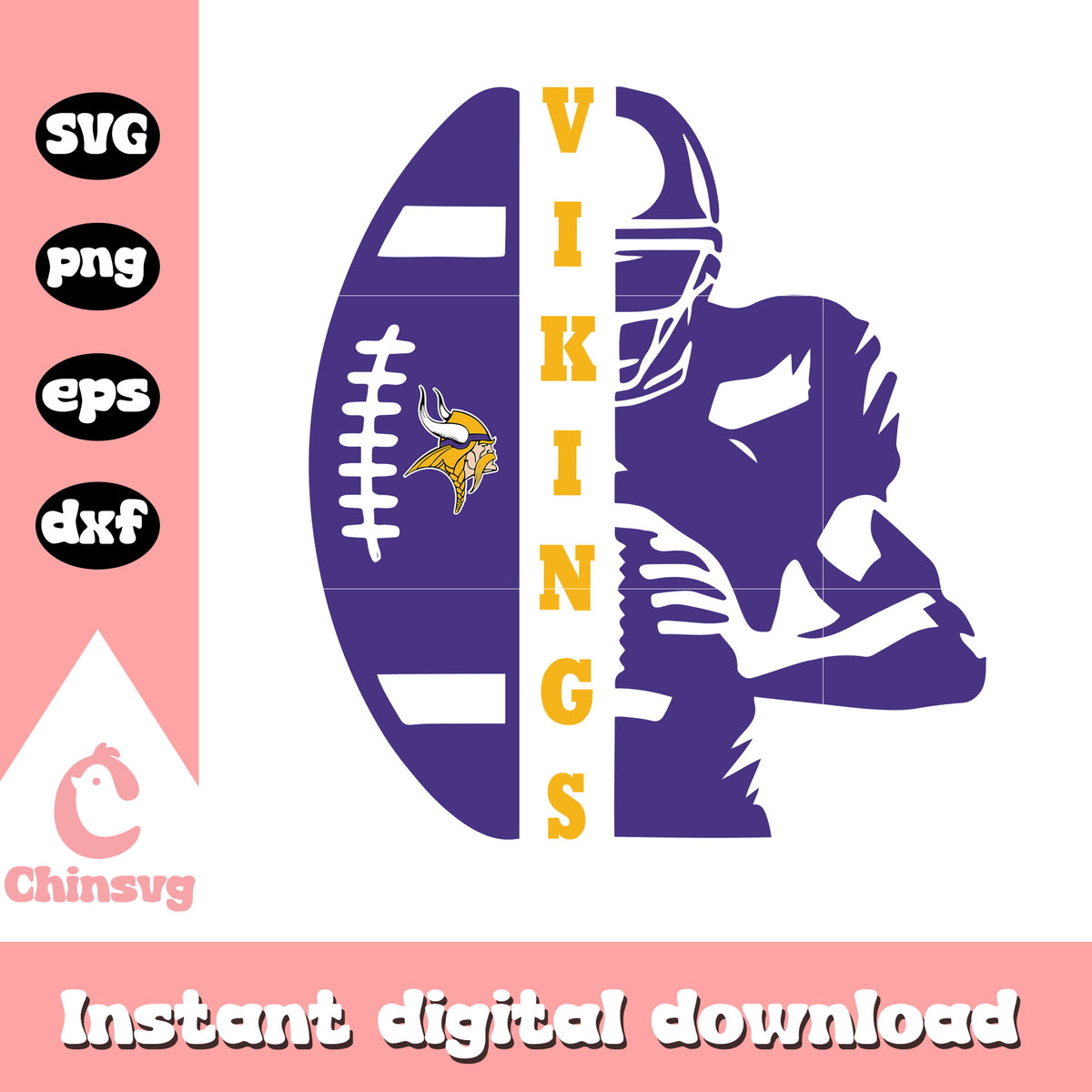 Minnesota vikings nfl ball player svg, minnesota vikings old logo svg