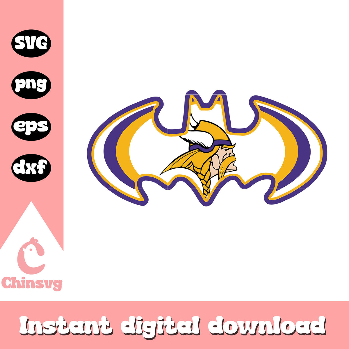 Minnesota vikings nfl bat logo design svg, minnesota vikings logo svg