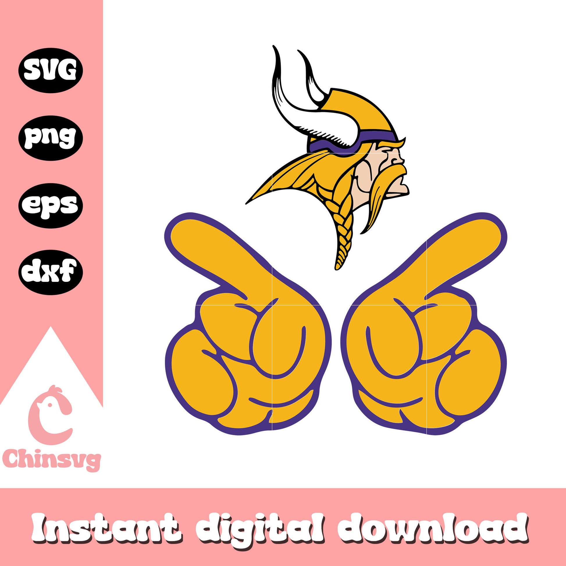 Minnesota vikings nfl hand design svg, minnesota vikings logo clip art svg