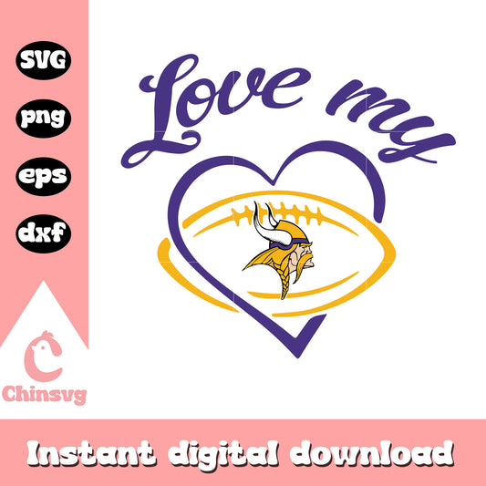 Minnesota vikings nfl love my logo svg, cool minnesota vikings logo svg