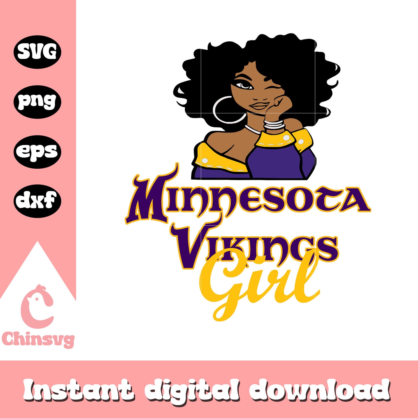 Minnesota vikings nfl team girl svg, nfl football minnesota vikings svg