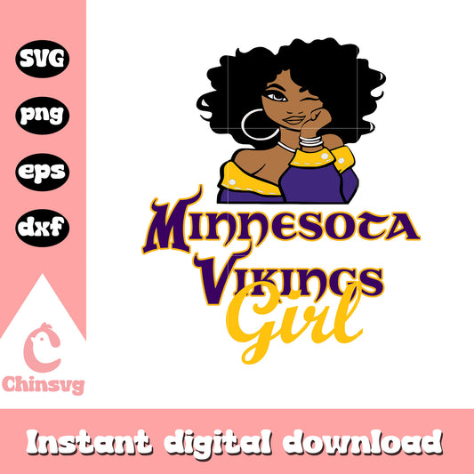 Minnesota vikings nfl team girl svg, nfl football minnesota vikings svg