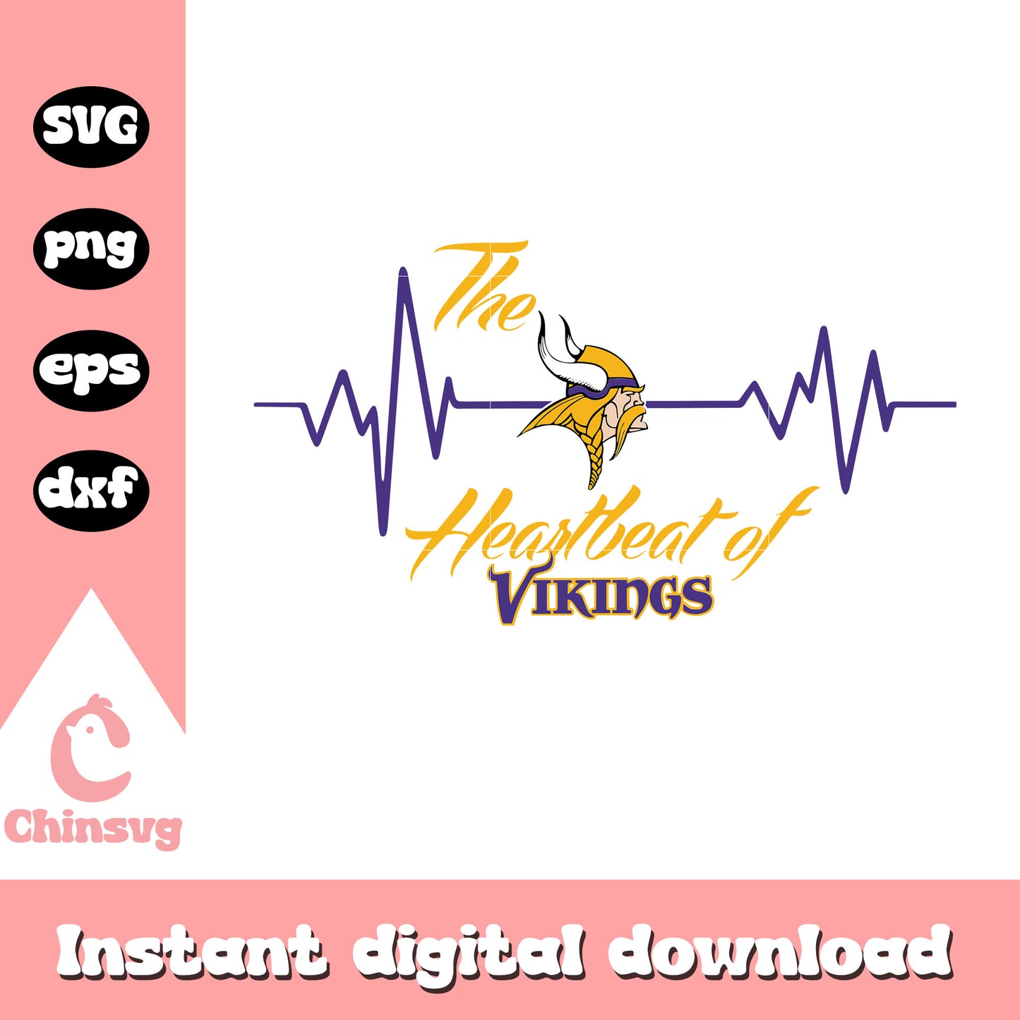 Minnesota vikings nfl the heartbeatof vikings svg, minnesota vikings logos svg