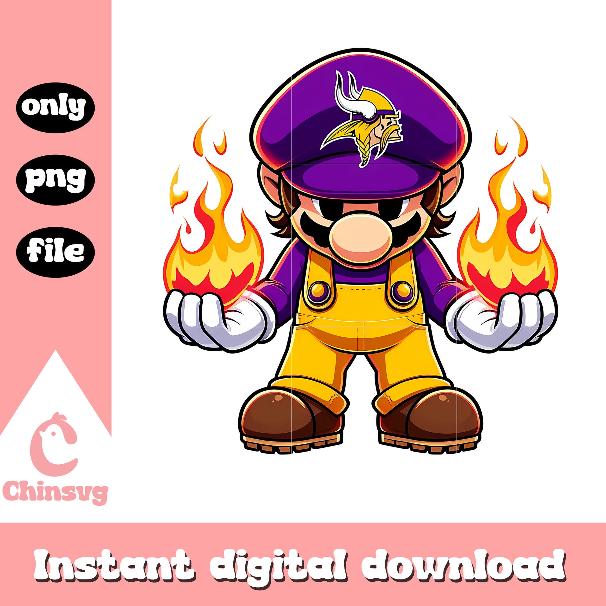 Minnesota vikings purple mario png, minnesota vikings football​​ png
