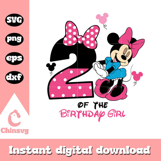 Minnie 2nd of the birthday girl svg, minnie mouse birthday svg