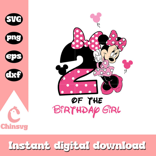 Minnie Mouse 2nd of the birthday girl svg, minnie mouse birthday svg