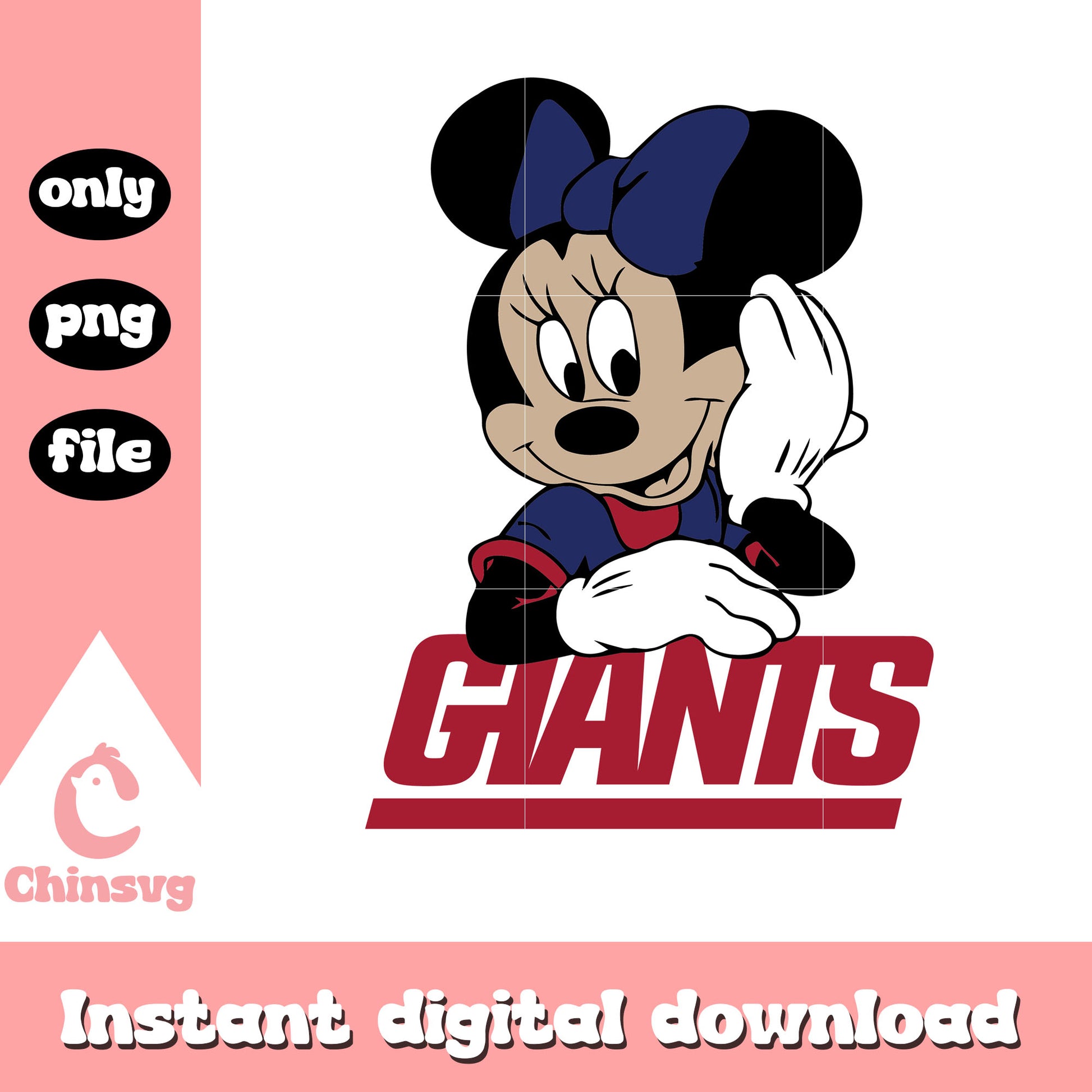 Minnie Mouse New York Giants design svg, disney minnie svg