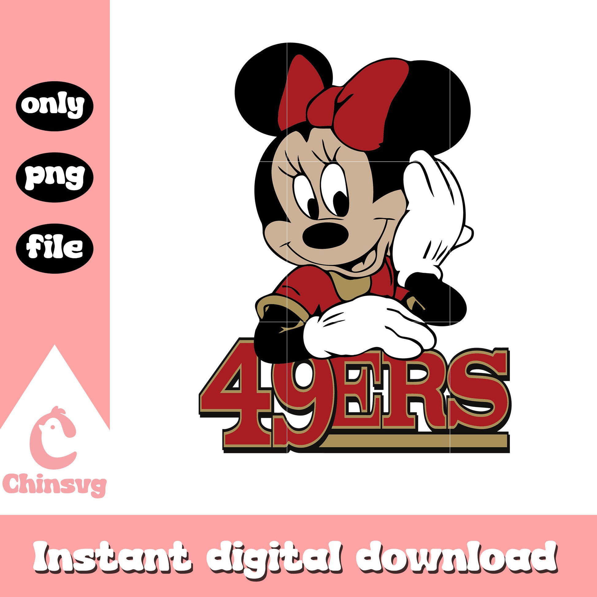 Minnie Mouse San Francisco 49ers svg, minnie mouse svg
