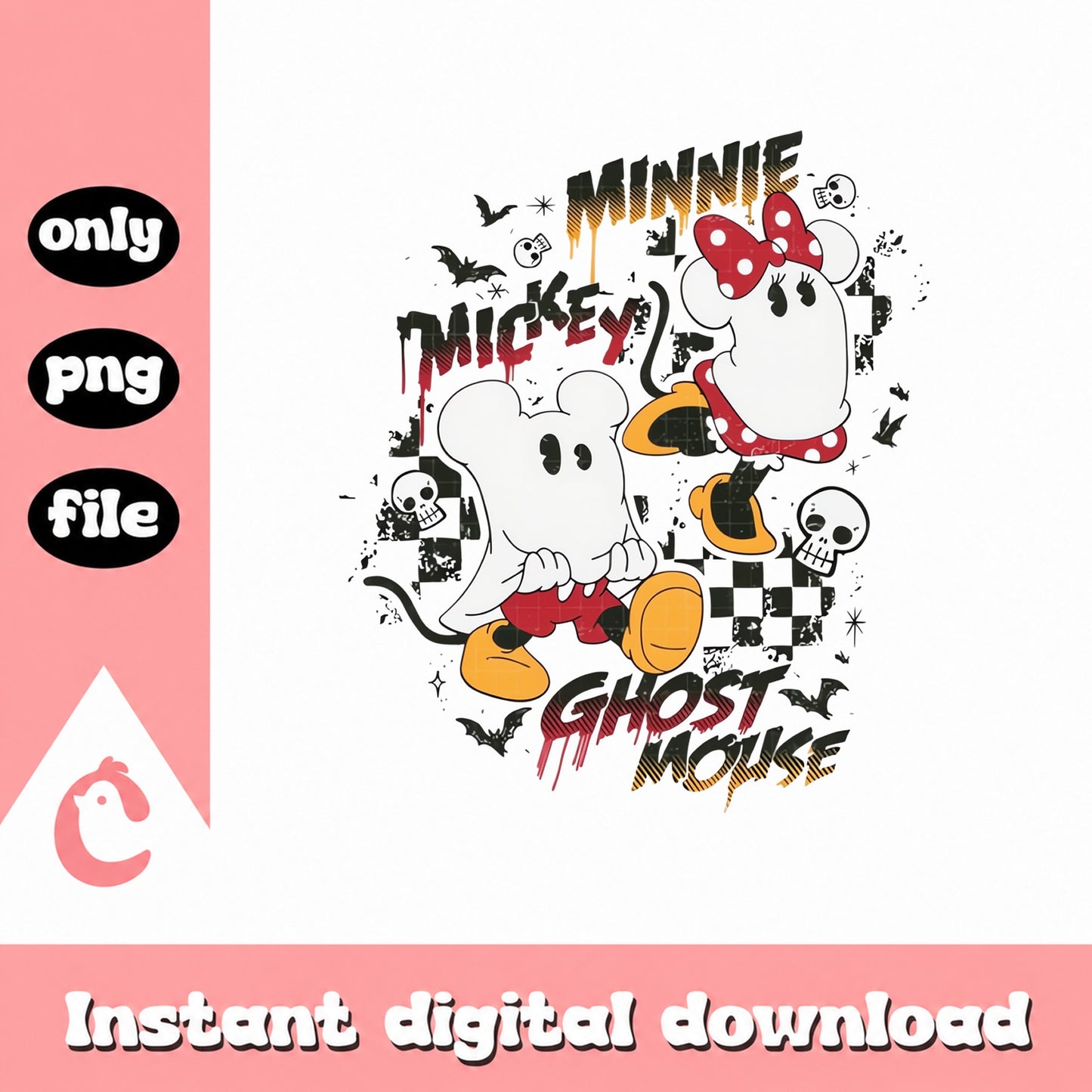 Minnie Mickey Ghost Mouse Halloween, Disney Halloween SVG, PNG