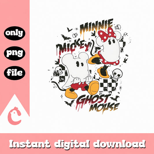 Minnie Mickey Ghost Mouse Halloween, Disney Halloween SVG, PNG