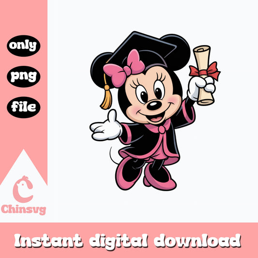 Minnie Mouse Graduation PNG, Disney Graduate PNG, Class Of 2025 PNG