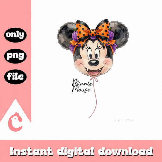 Minnie Mouse Halloween Balloon PNG, Disney Halloween, PNG File