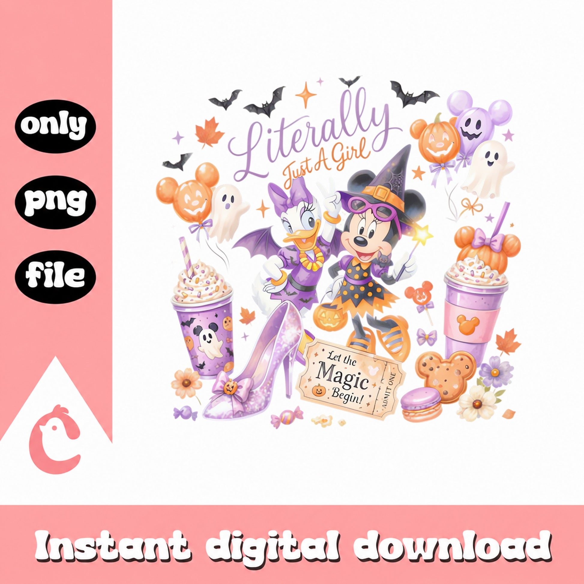 Minnie Mouse Halloween PNG, Disney Daisy Duck Clipart, PNG File