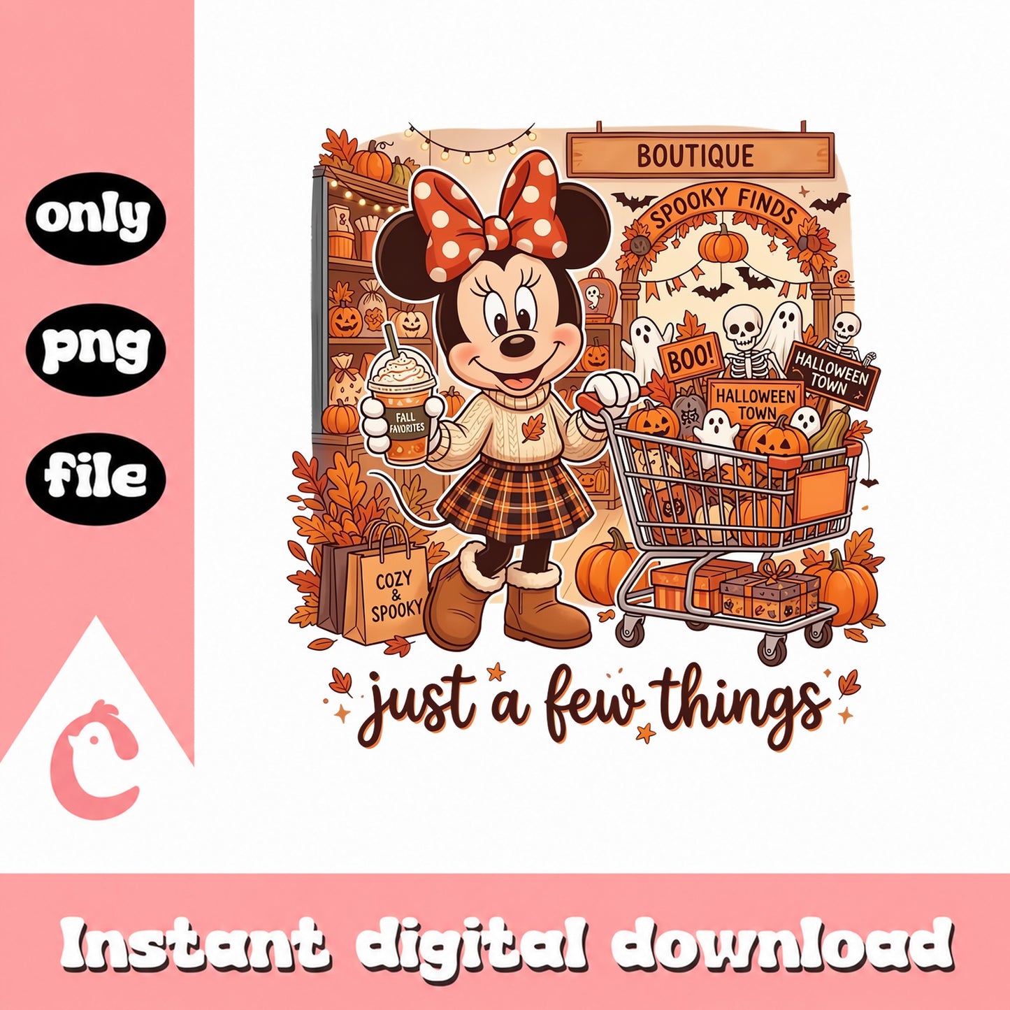 Minnie Mouse Halloween SVG, Fall Disney SVG, Halloween PNG
