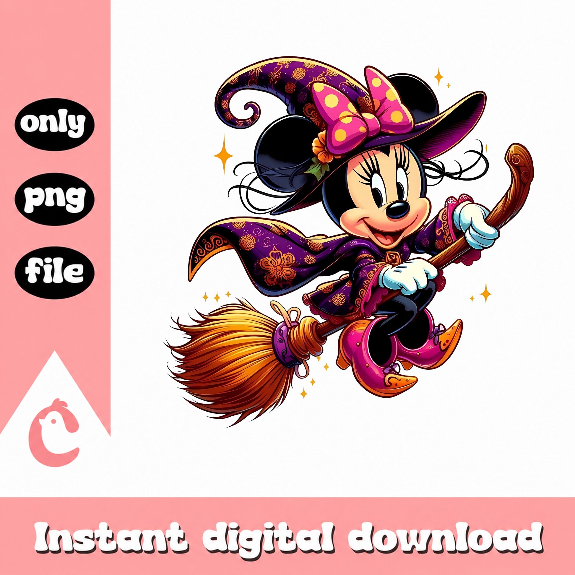 Minnie Mouse Halloween Witch PNG, Disney Halloween PNG, Trick Or Treat PNG