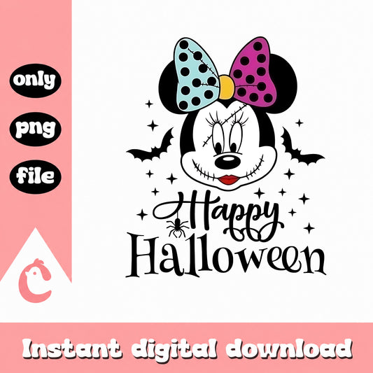 Minnie Mouse Happy Halloween PNG, Disney Halloween PNG, Spooky Mouse PNG
