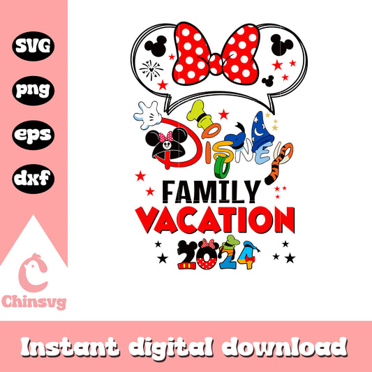 Minnie disney family vacation 2014 svg, minnie mouse ears svg​