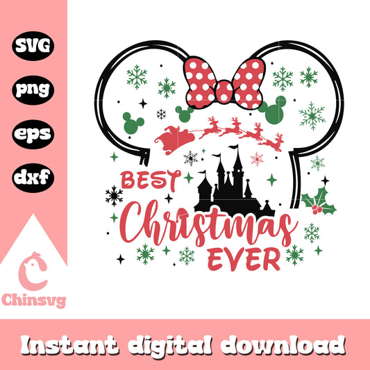 Minnie ears best christmas ever svg, minnie ears svg, disney christmas svg