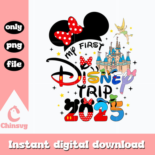 Minnie ears first disney trip 2025 png, disney trip 2025 png