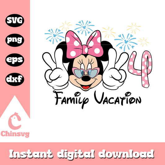 Minnie face 2024 family vacation svg, minnie mouse face svg