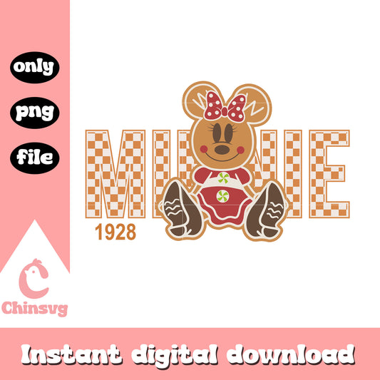 Minnie mouse 1928 gingerbread png, christmas minnie mouse​ png
