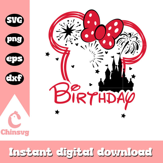 Minnie mouse ears castle birthday black svg, minnie mouse head​ svg