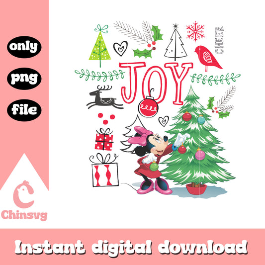 Minnie's christmas joy square png, minnie mouse png