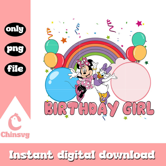 Minnie and Daisy birthday girl png, birthday girl png, disney png