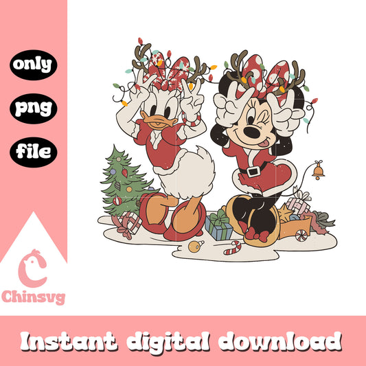 Minnie and daisy christmas lights png, minnie and daisy​ png