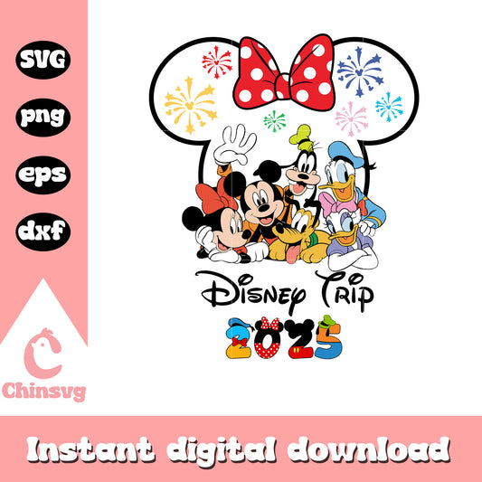 Minnie and friends disney trip 2025 svg, disney world trip svg