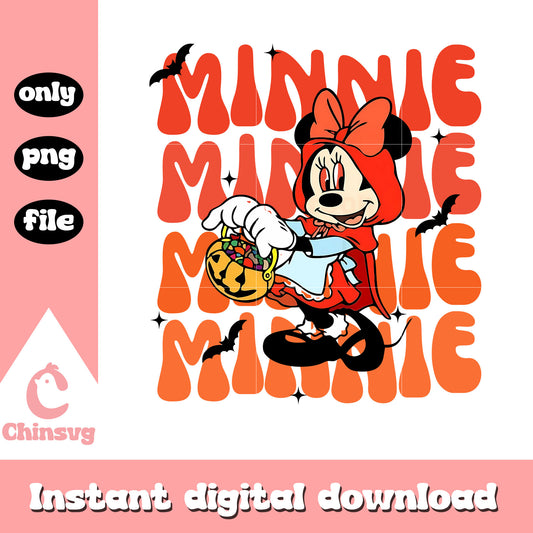 Minnie and jack-o'-lantern design png, trick or treat png