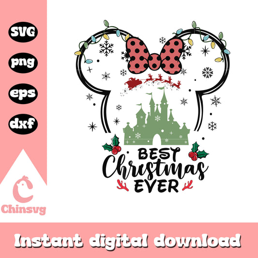 Minnie best christmas ever svg, christmas disney svg