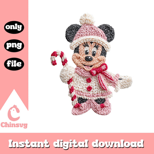 Minnie christmas dress yarn crochet png, disney christmas clothes png